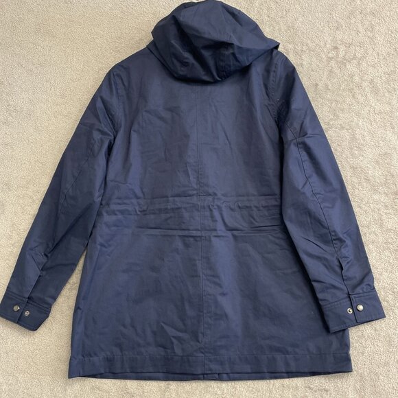 NEW Hunter Women's M Water Resistant Cotton Smock Rain Jacket Hooded Navy - Picture 4 of 13